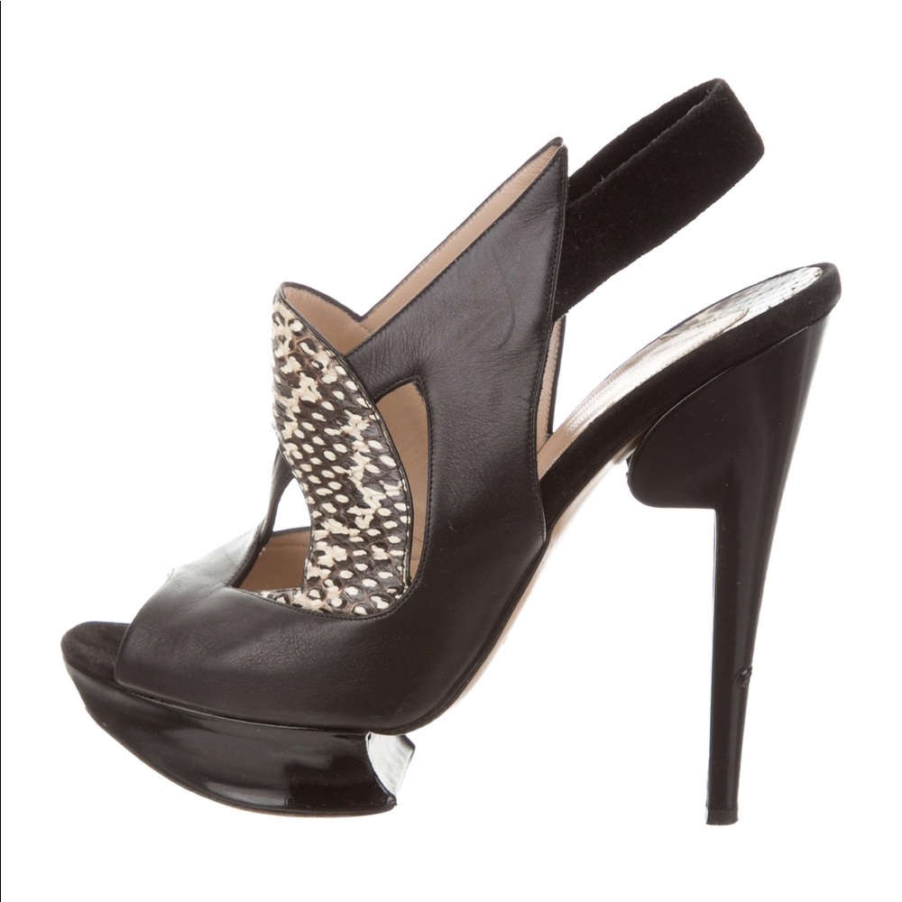 Nicholas Kirkwood leather snake heels
